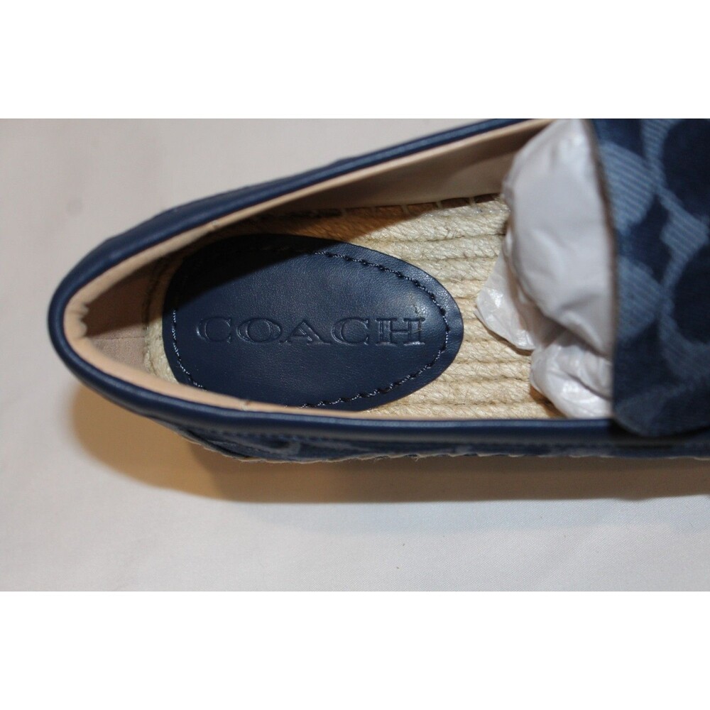 COACH Camilla Denim Signature Blue‎ Espadrille Flats Women's Size 6.5 Deep Blue - Picture 6 of 6